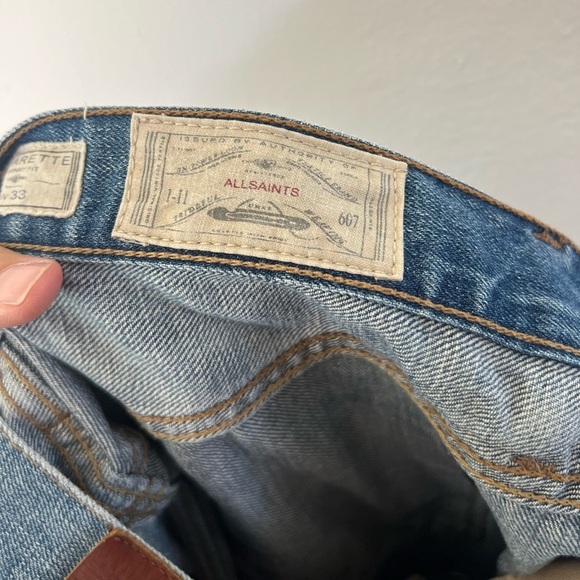 All Saints Men’s Vidal Cigarette Skinny Fit  Blue Denim Jeans Size W33 x L32 - Picture 6 of 12